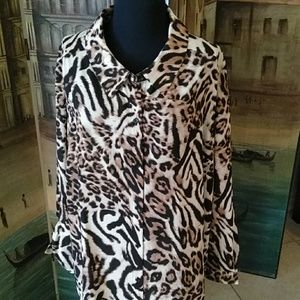 Susan Graver Leopard print blouse